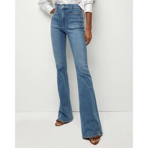 💕 VERONICA BEARD Beverly skinny flare high-rise in Sierra size 27 patch pocket